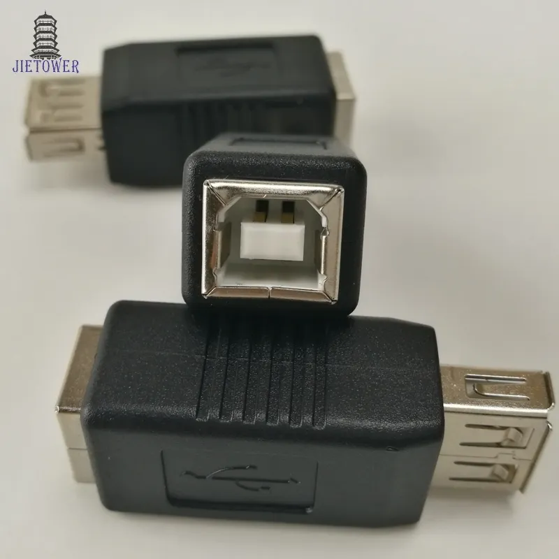 500pcs/lot Hot sale portable USB 2.0 Type A Male to USB Type B Female Plug Extend Printer Adapter Converter