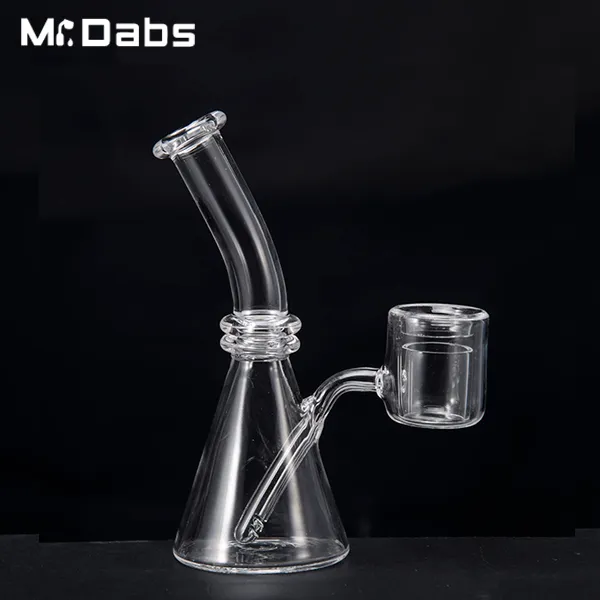 Quartz Thermal Beaker Double Tube Smoking Accessories with Gift Box Beakers Pukin Beagle Thermal P Banger Bong Dab Oil Rig