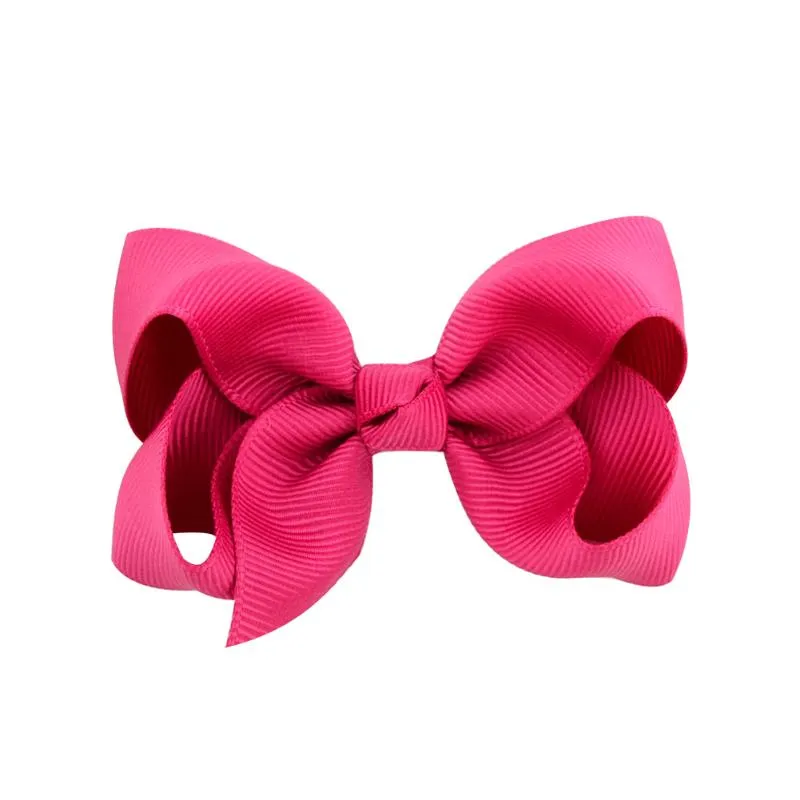 Fiocco per capelli in tessuto Polka rosa, accessorio per capelli per bambini 10 cm con clip a coccodrillo, ragazze presenti - Italia