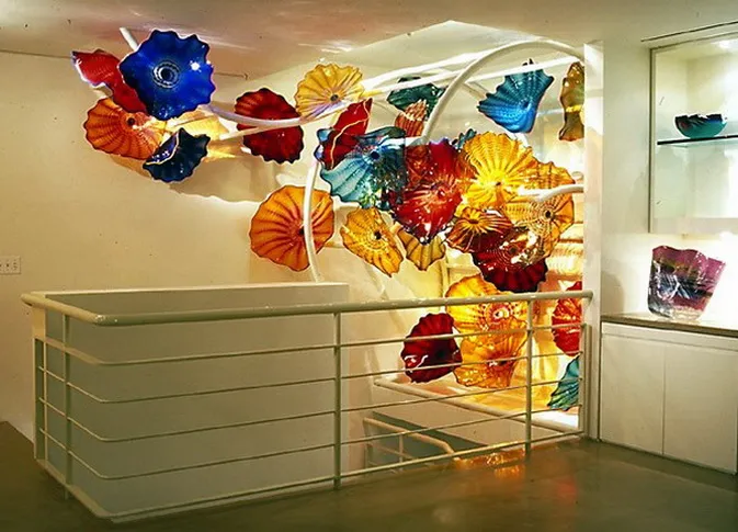Tiffany Luksusowe Szkło Wiszące Płyty Wall Lampy Sztuka Decor Murano Glass Plate
