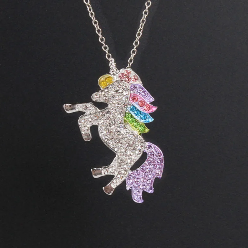 Rainbow CZ Unicorn Necklace – Lily Nily