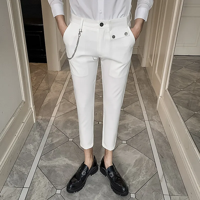 Buy MOGUAnkle-Length Dress Pants for Men Slim Fit Cropped Trousers Online  at desertcartINDIA