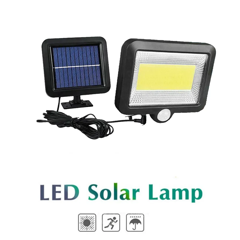 Lampes Solaires Extérieures Imperméables, 56 LED Lampe Murale à Énergie  Solaire avec Capteur de Mouvement, 120 ° Angle d'Éclairage Lumière Solaire  de Sécurité Extérieure pour Patio Jardin 