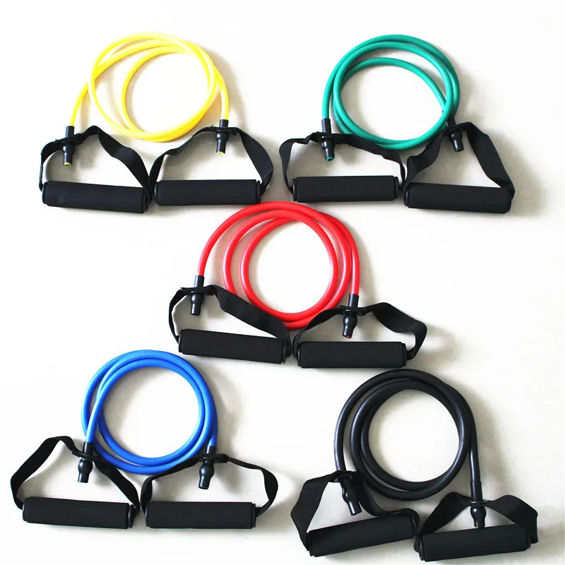 5 unids/set 120 cm cuerda de tracción para Yoga bandas de resistencia Fitness bandas elásticas de goma equipo de Fitness expansor de goma entrenamiento ejercicio banda de entrenamiento