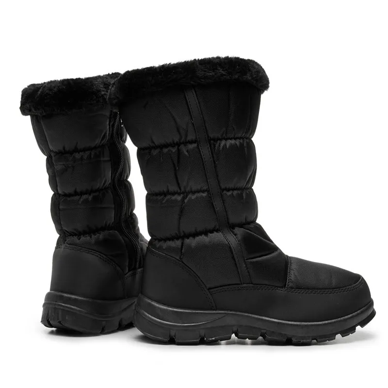 Heißer Verkauf – Herbst-Winterstiefel für Damen, große Schneestiefel für Damen, rutschfeste Wollschuhe, Slip-on-Schuhe, mittlere Wadenstiefelette zy627