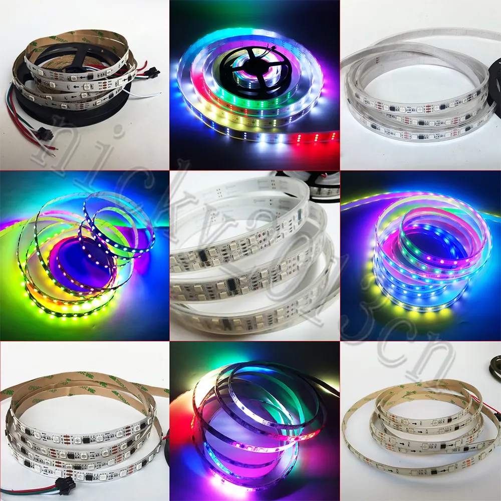 12V WS2811 IC 5050 RGB LED Nastro flessibile per strisce luminose Pixel 5M 150LEDs 300LEDs 600LEDs 720LEDs Indirizzabile Doppia fila tripla Dream Magic Full Color Chasing