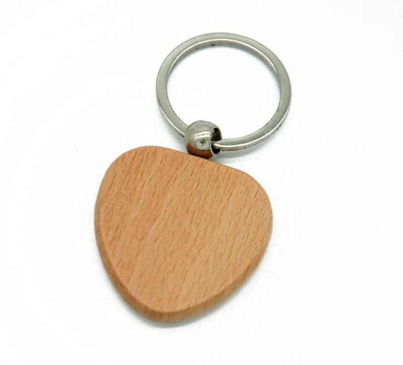 20pcs pusty okrągły prostokąt drewniany klawisze DIY Promocja Dostosowana drewniana breloki kluczy kluczowe
