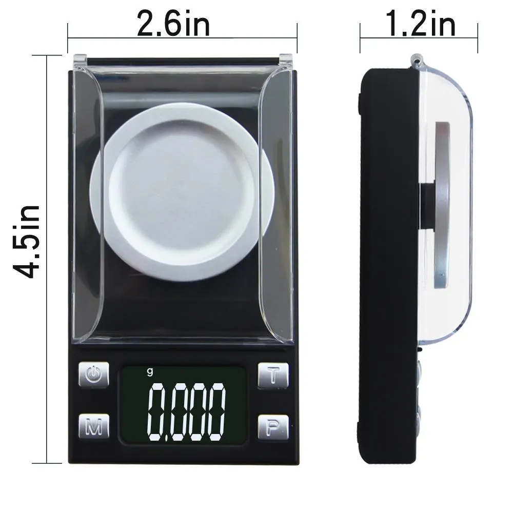Elektronische weegschalen 0,001 LCD Digitale Schaal Sieraden Medicinale Kruiden Draagbare Lab Weggewicht Milligram Scale