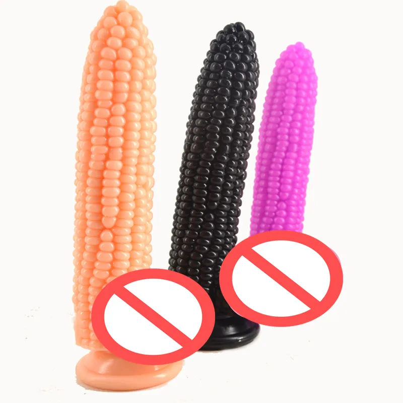 Big Anal Plugs Dildo Sug Cup Fake Penis Corn Dick Sexleksaker för Kvinnor Partikel yta Vagina Stimulera Anal Dildo