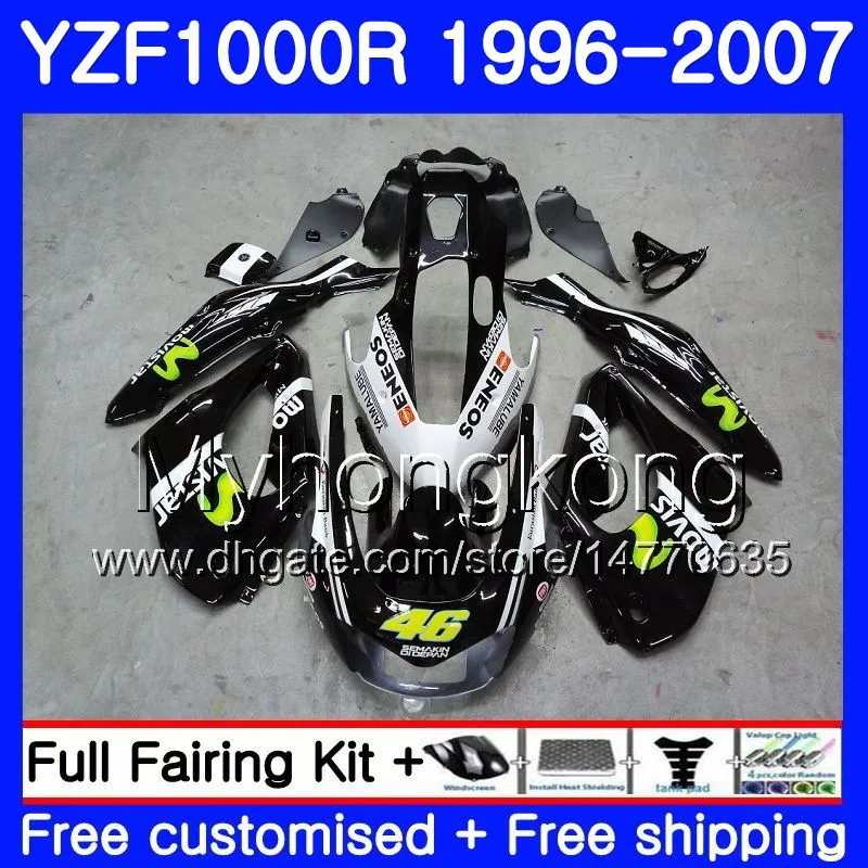 Ciało dla Yamaha Thunderace YZF1000R 96 97 98 99 00 01 Movistar Black 238HM.15 YZF-1000R YZF 1000R 1996 1997 1999 1999 2000 2001 Wróżki