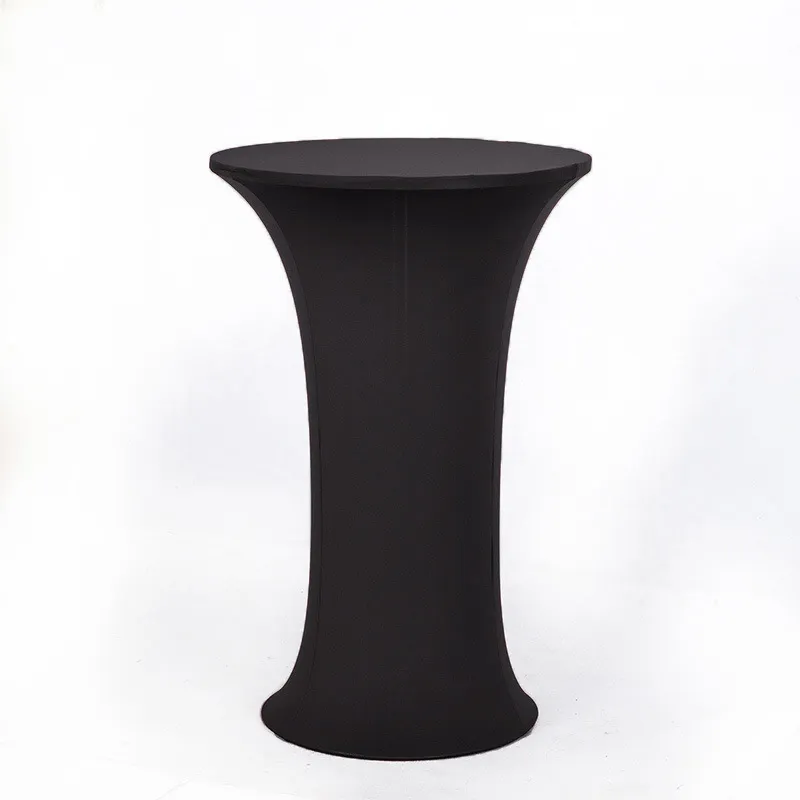 Round Based Spandex Table Cover Cocktail Table Cloths Lycra Stretch High Bar Table Covers For Wedding Event Hotel