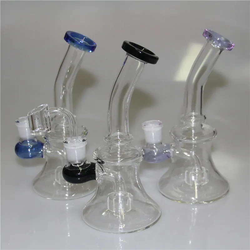 Glasbongvattenledningar vattenpipa med kvarts banger mini pipe dab riggar små bubblar vattenpipa bäger bongs oljerig