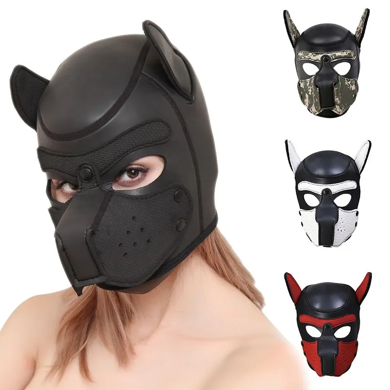 Halloween Sexy Cosplay Puppy Mask Mask Full Soft Head Mask Prop Play Play Play pour la mascarade