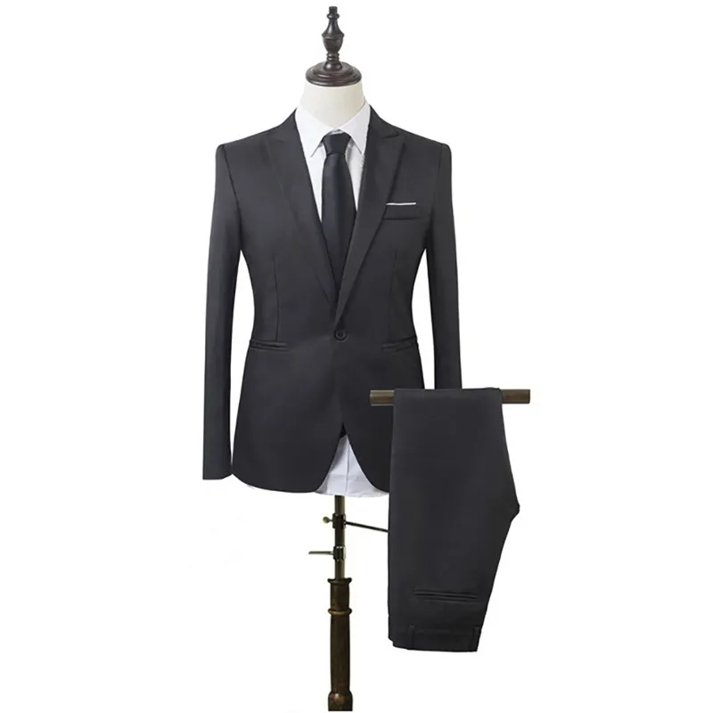 남자 웨딩복 남성 블레이저 슬림 핏 슈트 남성 의상 의상 사업 공식 파티 공식적인 작업복 슈트 재킷 바지 3014