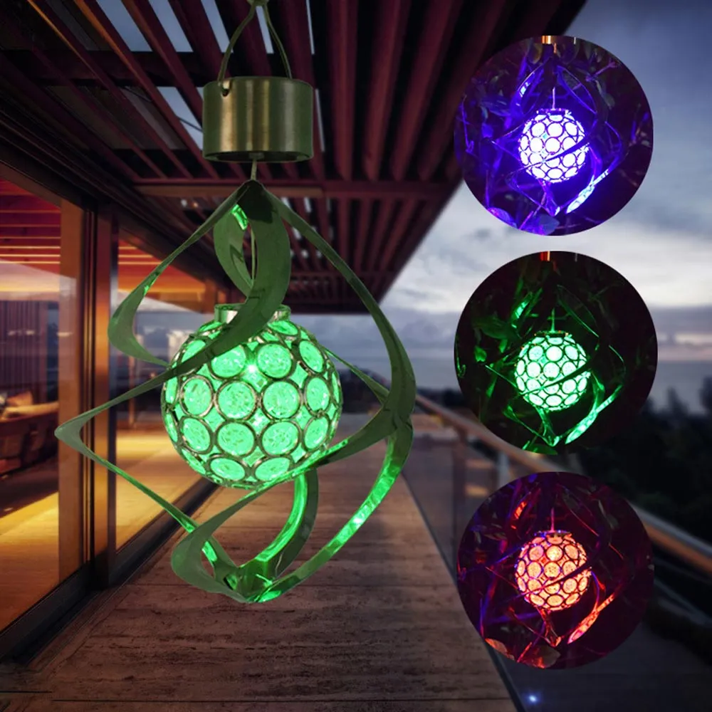 Lampy LED na energię słoneczną powiesić kulę 7 zmieniające kolor oświetlenie ogrodowe krajobraz zewnętrzny lampa trawnikowa kinkiety słoneczne
