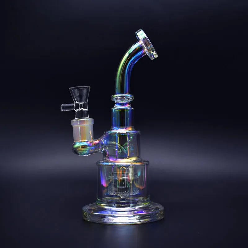 9 inch cake design glazen bong Metallic kleur getint glas waterpijp dab rigs nieuwe cadeau recycler te koop