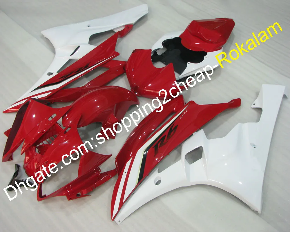 YZF600 06 07 Parte carenatura carrozzeria moto per Yamaha YZFR6 YZF R6 2006 2007 YZF-R6 Accessori carenatura bianco rosso (stampaggio ad iniezione)