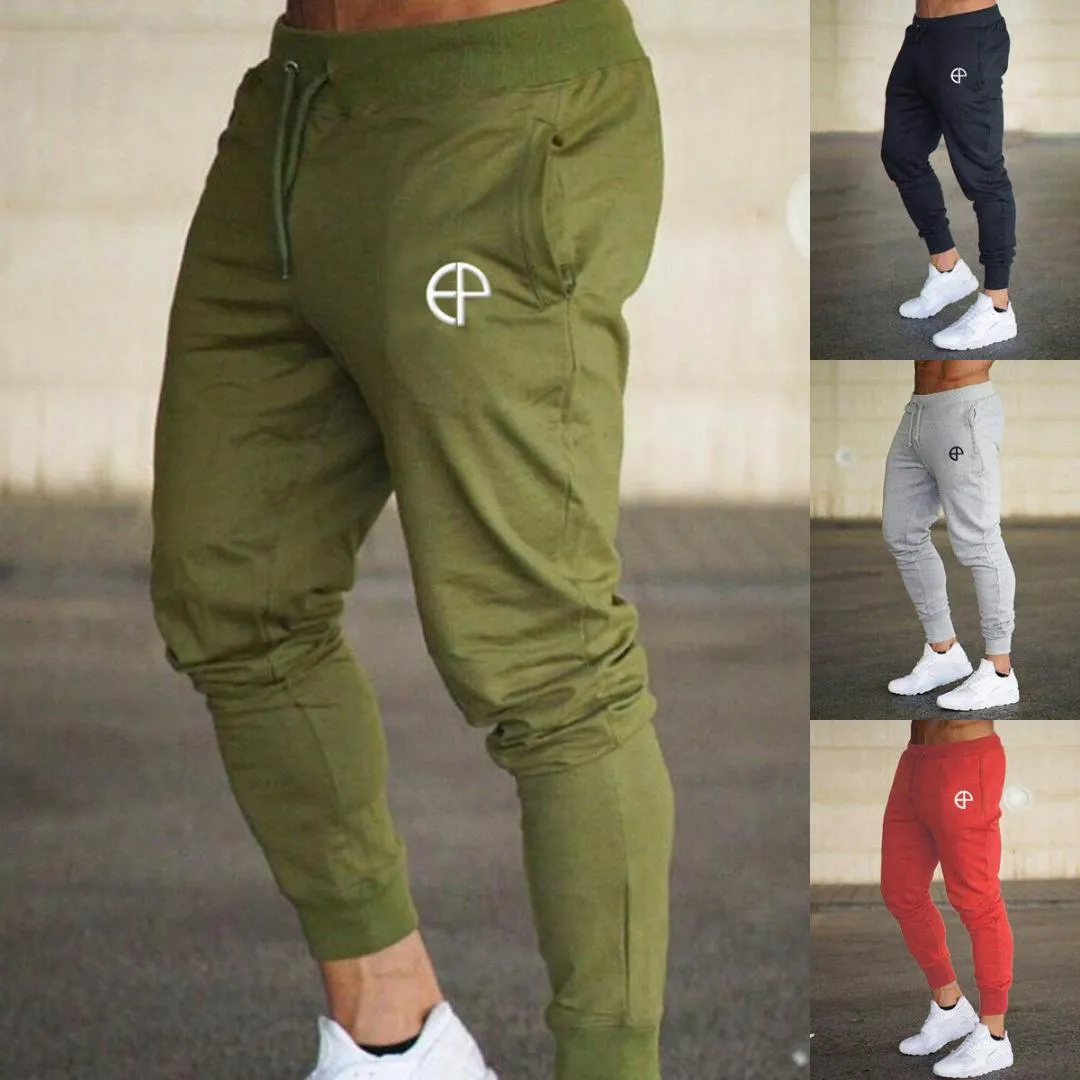 New Mens Slim Fit Tracksuit Bottoms Skinny Jogging Joggers Sweat Calças Calças Casuais Harem Calças Slim Fit Pés