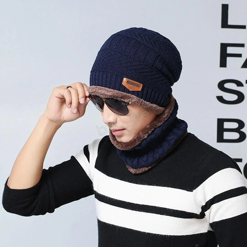 Lenço de beanie de inverno 2 em 1 conjunto de chapéu pai-criança família morno lã macio crânio máscara earflaps chapéus unisex de malha chapéu ao ar livre ljja2797-4