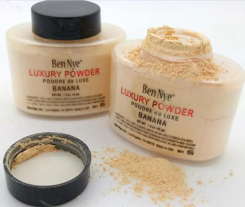 Ben Nye Luxury Powder 42G Nytt naturligt ansikte Löst pulver Vattentät näringsrika Banana Lysslas långvarig