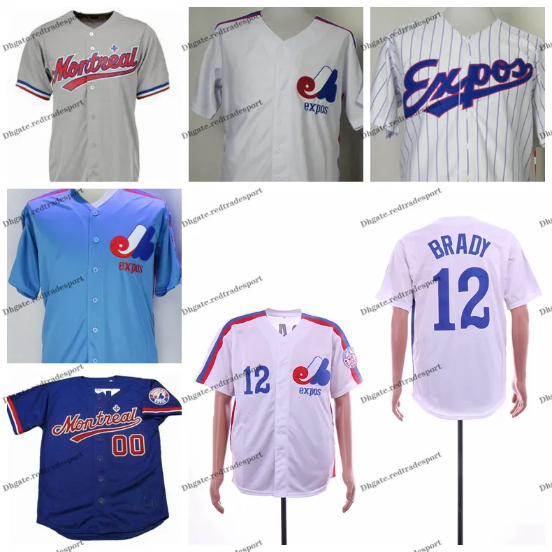 Vintage 1995 Montreal Expos 12 Tom Brady Vintage Baseball Uniforms Mens White And Blue Stitched Shirt At Affordable Prices From Redtradesport 19.66 DHgate.Com