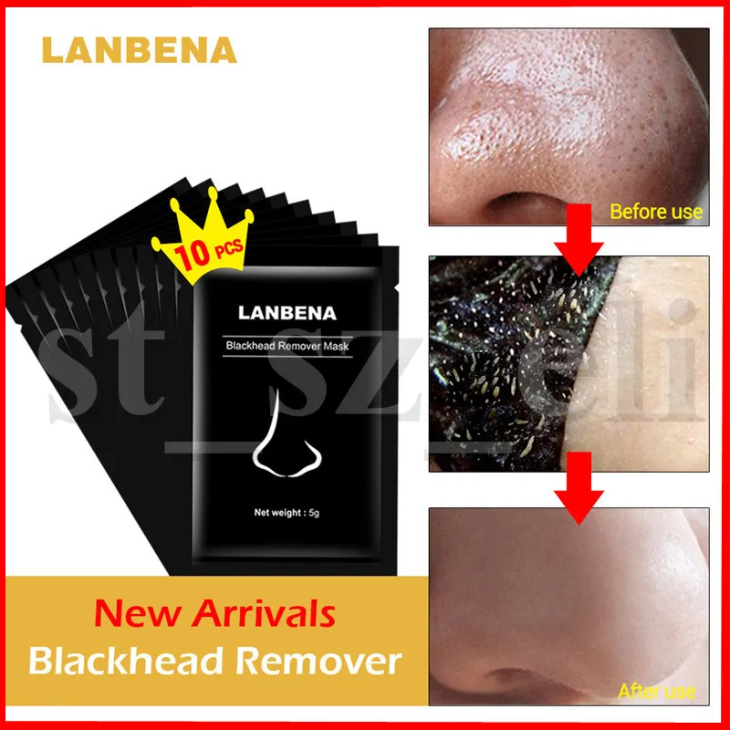 LANBENA Black Mask Face Care Mask Cleaning Tearing Style Pore Strip Deep Cleansing Nose Acne Blackhead Remover Facial Mask