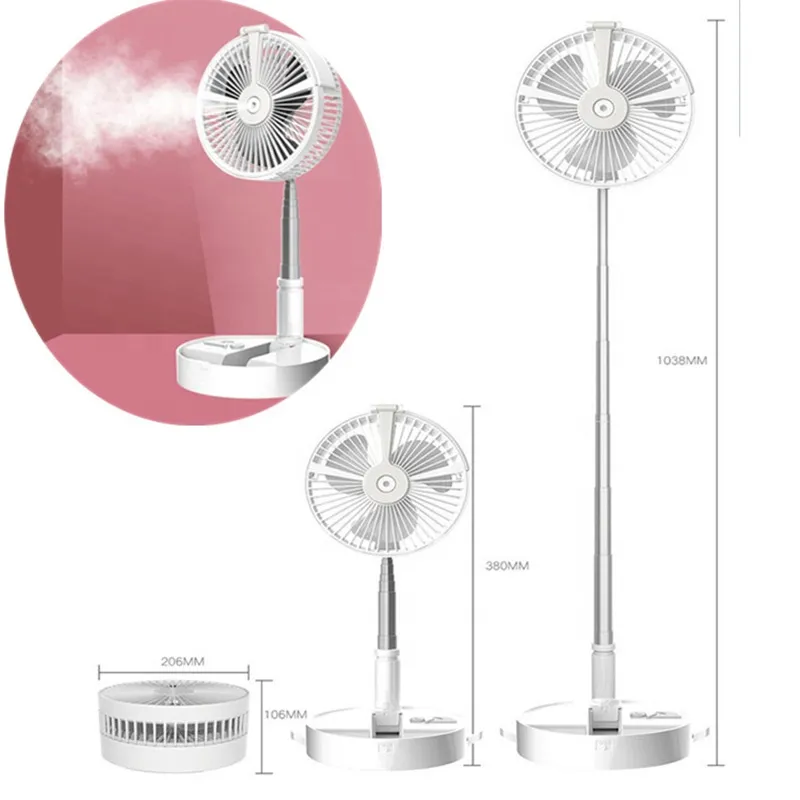 5 em 1 multifuncional telescópico Dobrável Mini USB Ventilador Spray Refrigeração Elétrica Fãs 4 Engrenagens Ajustável Wind Power para Casa ao ar livre