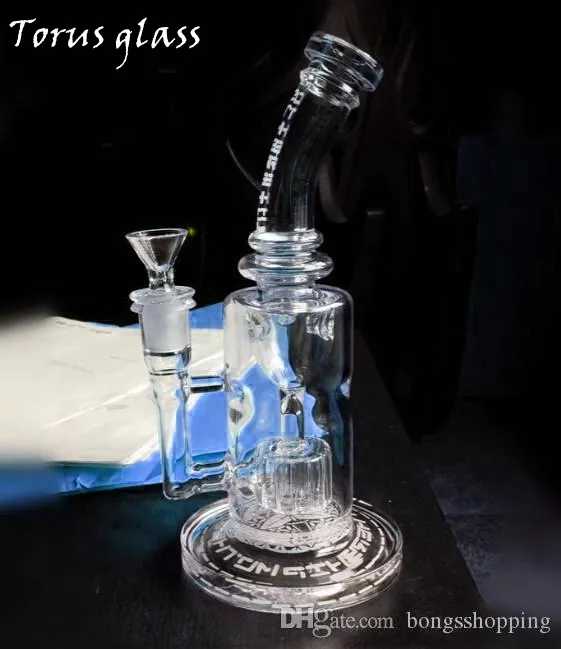 Torus Najlepsza Jakość Matka Szklana Bongs Szklany Szkło Incecler Dab Rig Damski Rury Wodne Matki Logo Opcjonalne 14.4mm Joint Hooths