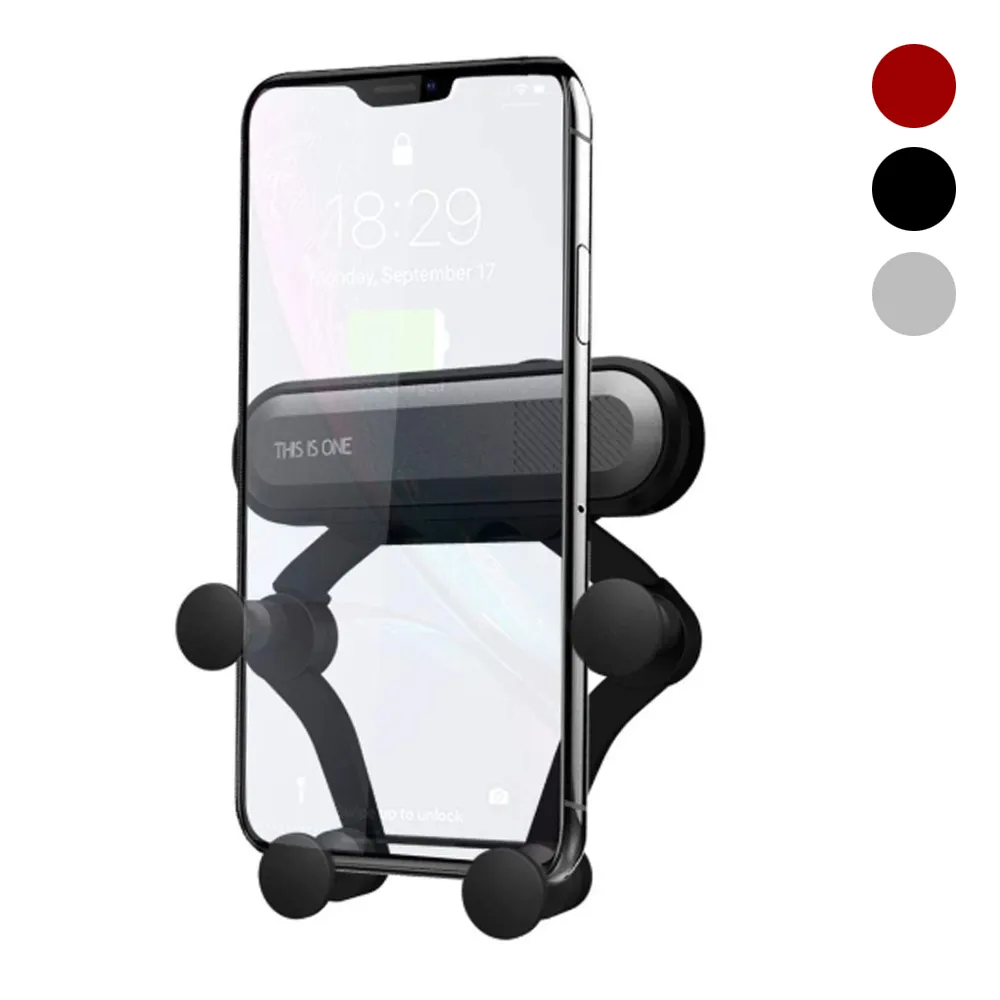 Supporto universale per presa d'aria per auto a gravità a 360 ° Supporto per telefono cellulare GPS Nuovi 3 colori per iPhone X Samsung Huawei