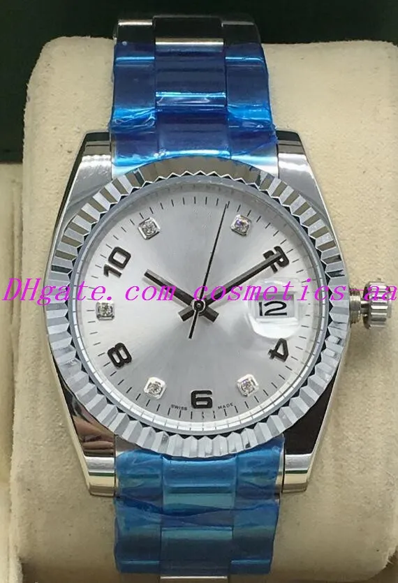 Relógio de luxo 2024 novo 3 estilo coroa mint 115234 diamante preto perpétuo canelado relógio 36mm calendário automático moda relógios masculinos pulso