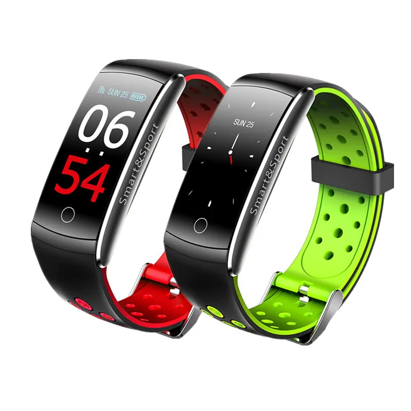 Q8S Smart Armband Hjärtfrekvens Monitor Blodtryck Blod Oxygen Tracker Watch Fitness Tracker Vattentät Armbandsur för iPhone IOS Android