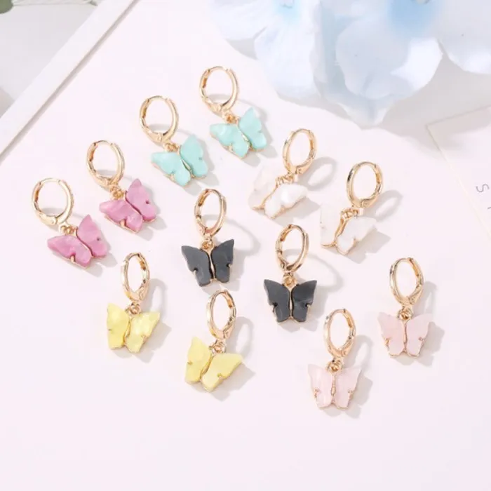 High Quality Cute Butterfly Earrings Street Style Drop Earrings Korean Fashion Dangle Earrings Jewelry for Women Gifts