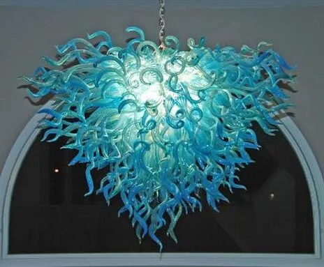Lampor Turkosfärgad handblåst Murano ljuskrona Moderna glas taklampor för heminredning