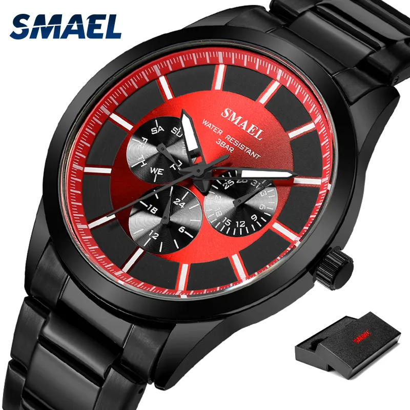 lusso SMAEL Moda Uomo Orologi da polso al quarzo di lusso Orologio militare Esercito Orologio digitale Uomo Automatico 9602 Orologi sportivi Waterproof2994