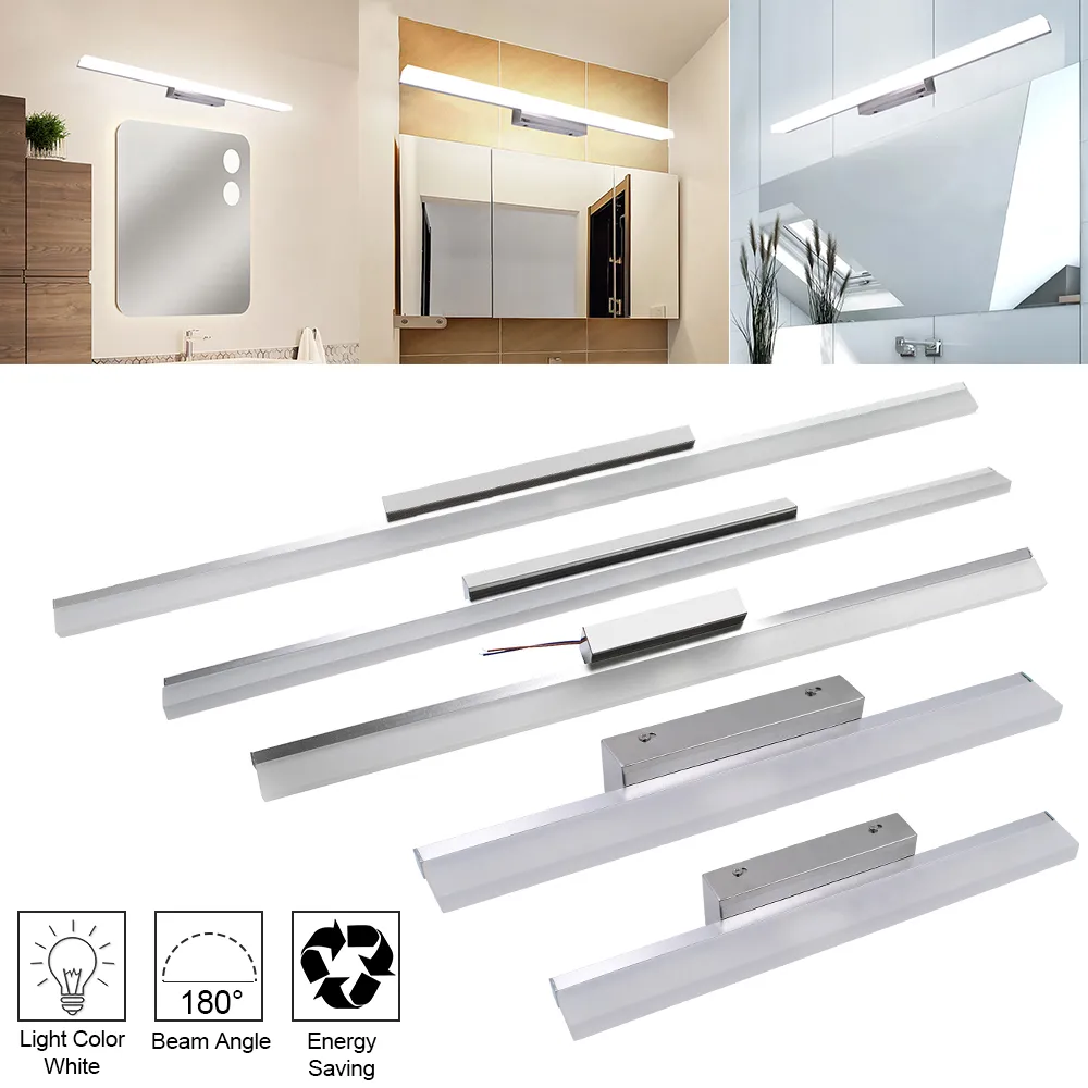 Lámparas de pared para interiores 9W 12W 14W 16W 120CM ZC001219 Barra de luz para baño Luces blancas plateadas LED