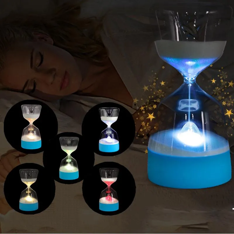 LED Hourglass Night Lampa Home Decor Color Zmień Party Lights Miękkie Dziecko Dziecko Śpiące Smart Opłata USB Sypialnia Lampa nocna Prezent DH1076