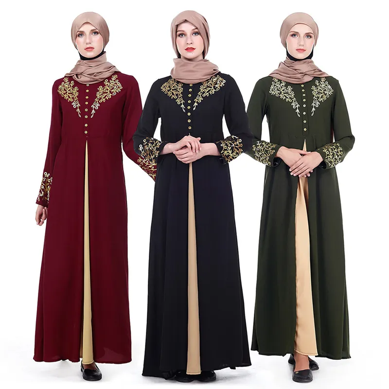 ファッションイスラム教徒プリントドレス女性Mybatua Abaya with Hijab Jilbabイスラム服マキシドレスブルカドリップシップ