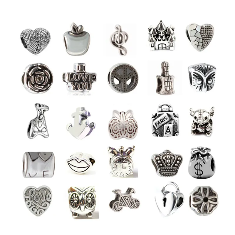 Mix At Least 33 Style Alloy Charm Bead Fashion Jewelry European Style For Pandora Bracelet Promotion