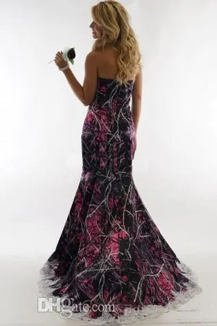 purple camo bridesmaid dresses CAMO Bridesmaid dress with color accents main image 0