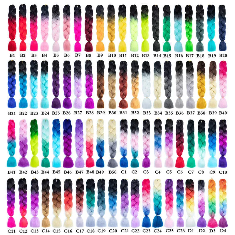 Ombre Kanekalon Jumb Tressage Cheveux Synthétiques 100g / Pack 24 Pouces Crochet Cheveux Blonds Pour Femmes Extensions Jumbo Tresses Coiffures