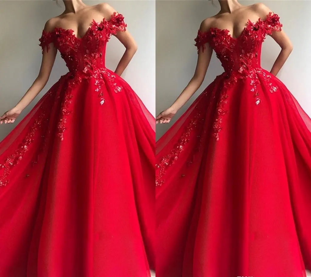 Vestido de noche rojo 2019 Barato Línea A Apliques Vacaciones Mujer Vestir Fiesta formal Vestido de fiesta por encargo Tallas grandes