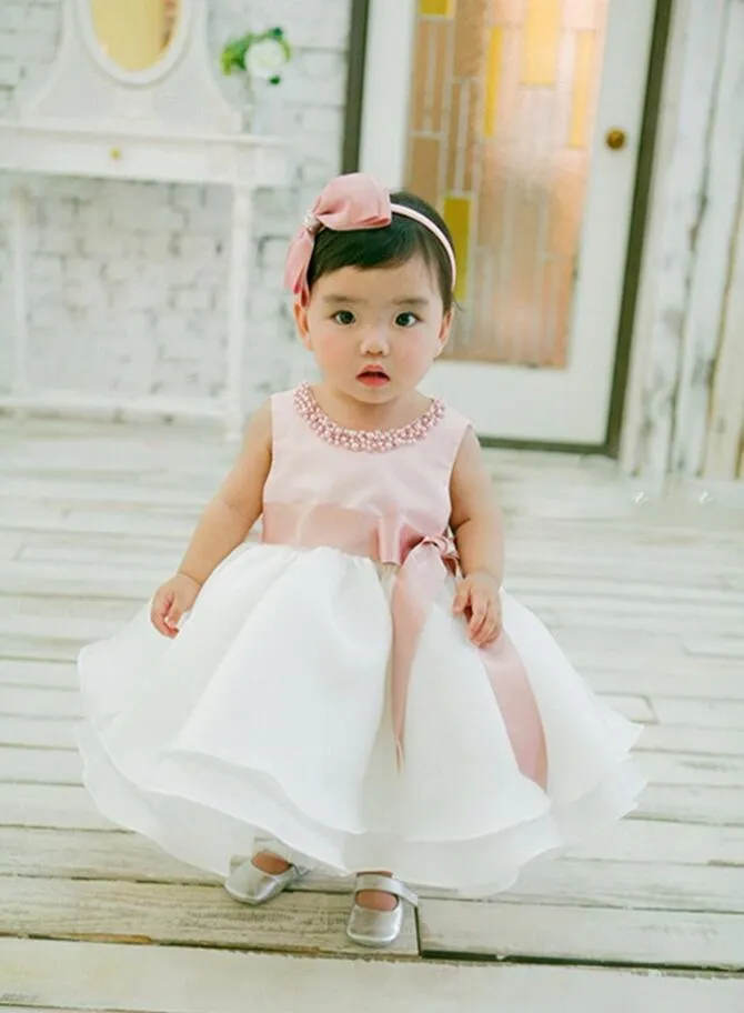 Adorable Toddler Girl Baptism Dress With Pearls Perfect Newborn