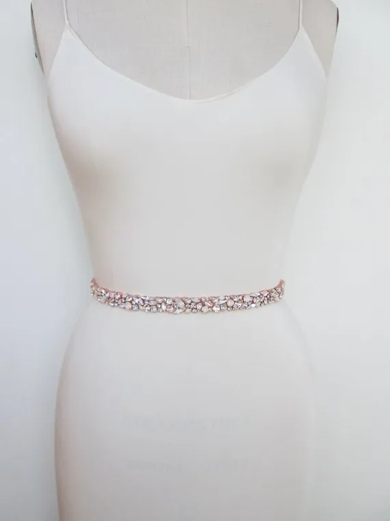Handmade Rhinestones Wedding Belt Opal Rose Gold Bridal Sashes Crystal Bridal Dress Belt For Wedding Accessories 2024 From Rhinestonesbelt 17.99 DHgate.Com