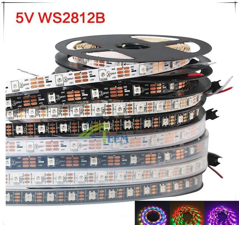 12V WS2811 LED Strip Light Tape 5050 RGB SMD 5M 150leds Dream Magic Color Non IP65 IP67 Vattentät adresserbar