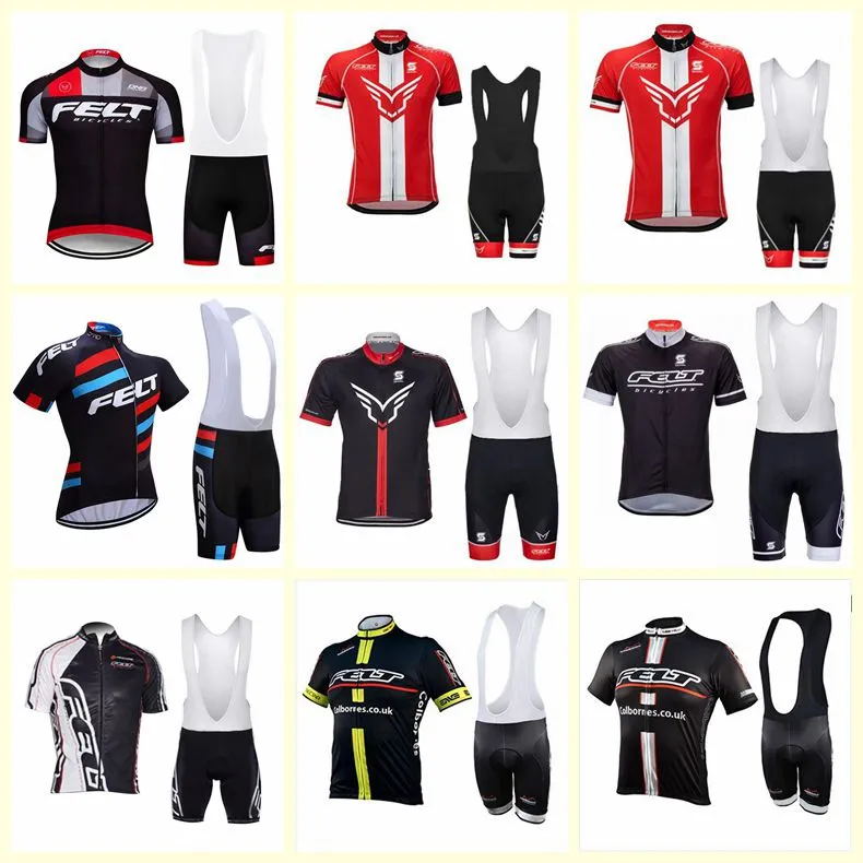 2019 Felt Team Cykling Korta ärmar Jersey Bib Shorts sätter vår och sommar Mäns snabba cykelkläder U51708