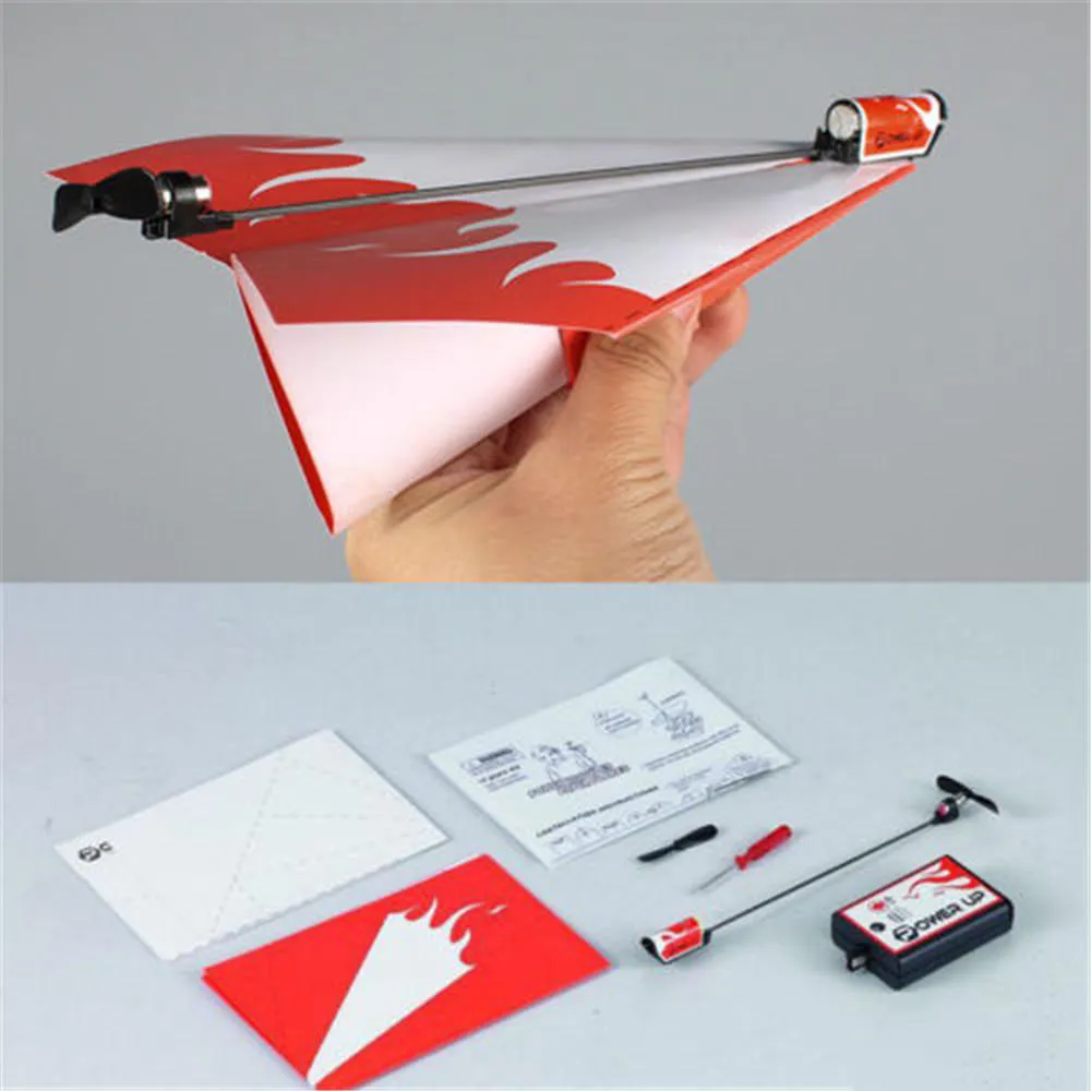 Vente en gros-Essential Power Up Electric Paper Plane Kit de conversion d'avion Mode Jouets éducatifs Grand cadeau Livraison gratuite