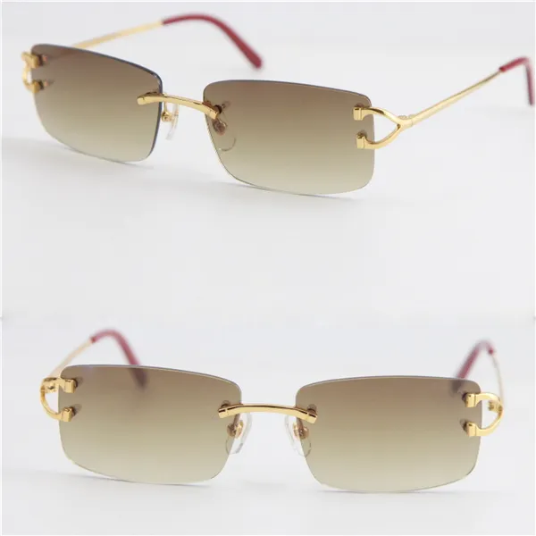 Verkoop van mode-zonnebrillen UV400-bescherming Randloze zonnebril voor dames Adumbral mannen vrouw grote vierkante brillen buiten rijden brillen mannelijk en vrouwelijk