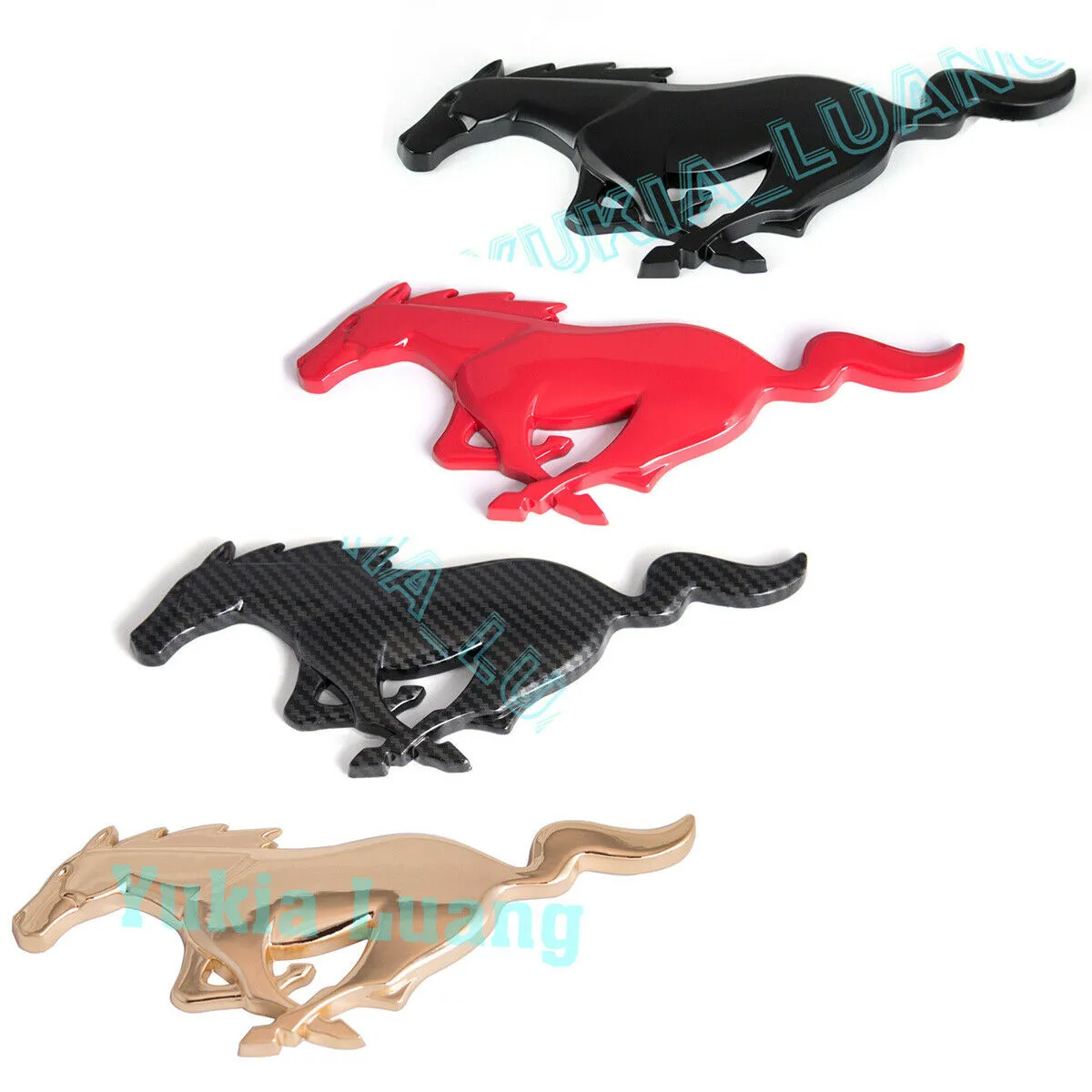8inch 3D Running Pony Horse Front Grille Emblem Sticker for Mustang 2010+