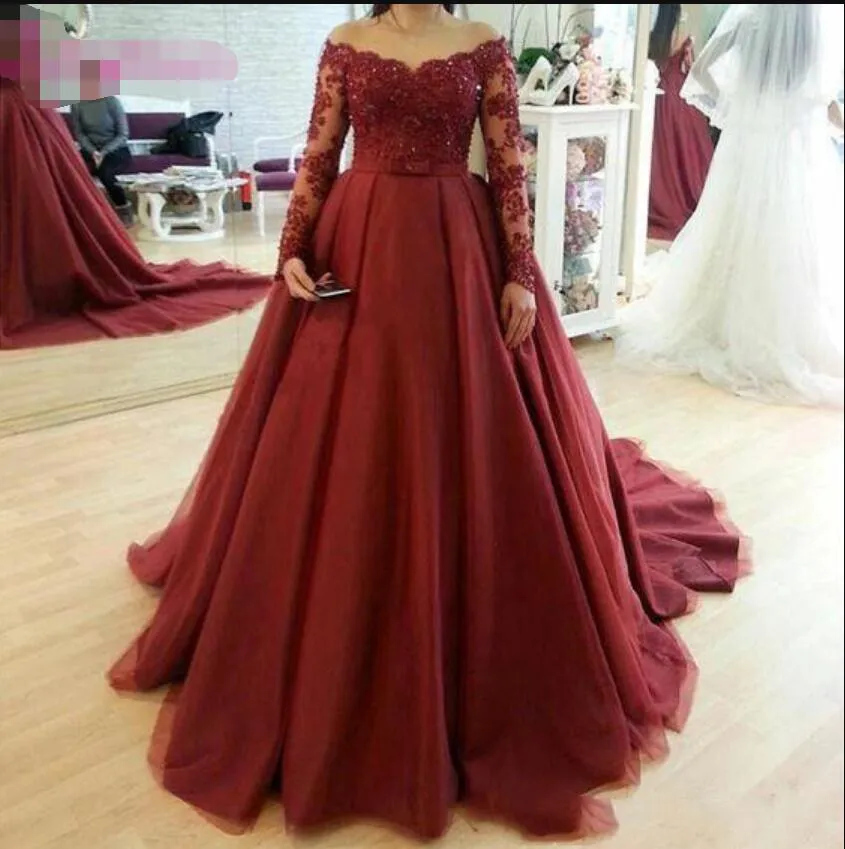 Vestidos De Novia De Una L nea De Color Rojo Oscuro Vestidos De