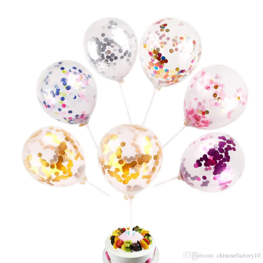 Globos de lentejuelas de látex multicolores, suministros de decoración para fiestas de cumpleaños y bodas, juguetes novedosos transparentes rellenos para niños, hermosos 5 pulgadas